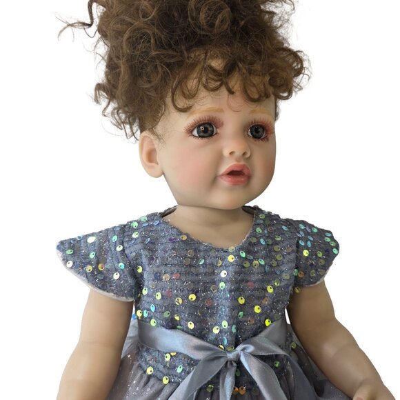 55 cm Babylistic Soft Silicone Vinyl Reborn Doll with rooted hair, eyes, nails - Picture 4 of 9
